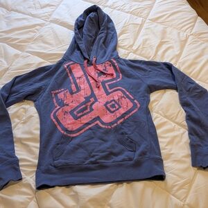 Joshua Perets Blue Hoodie with Pink Accents